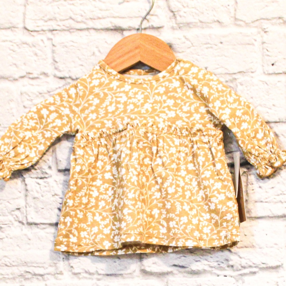 New! NB Beige Floral Long Sleeve Shirt